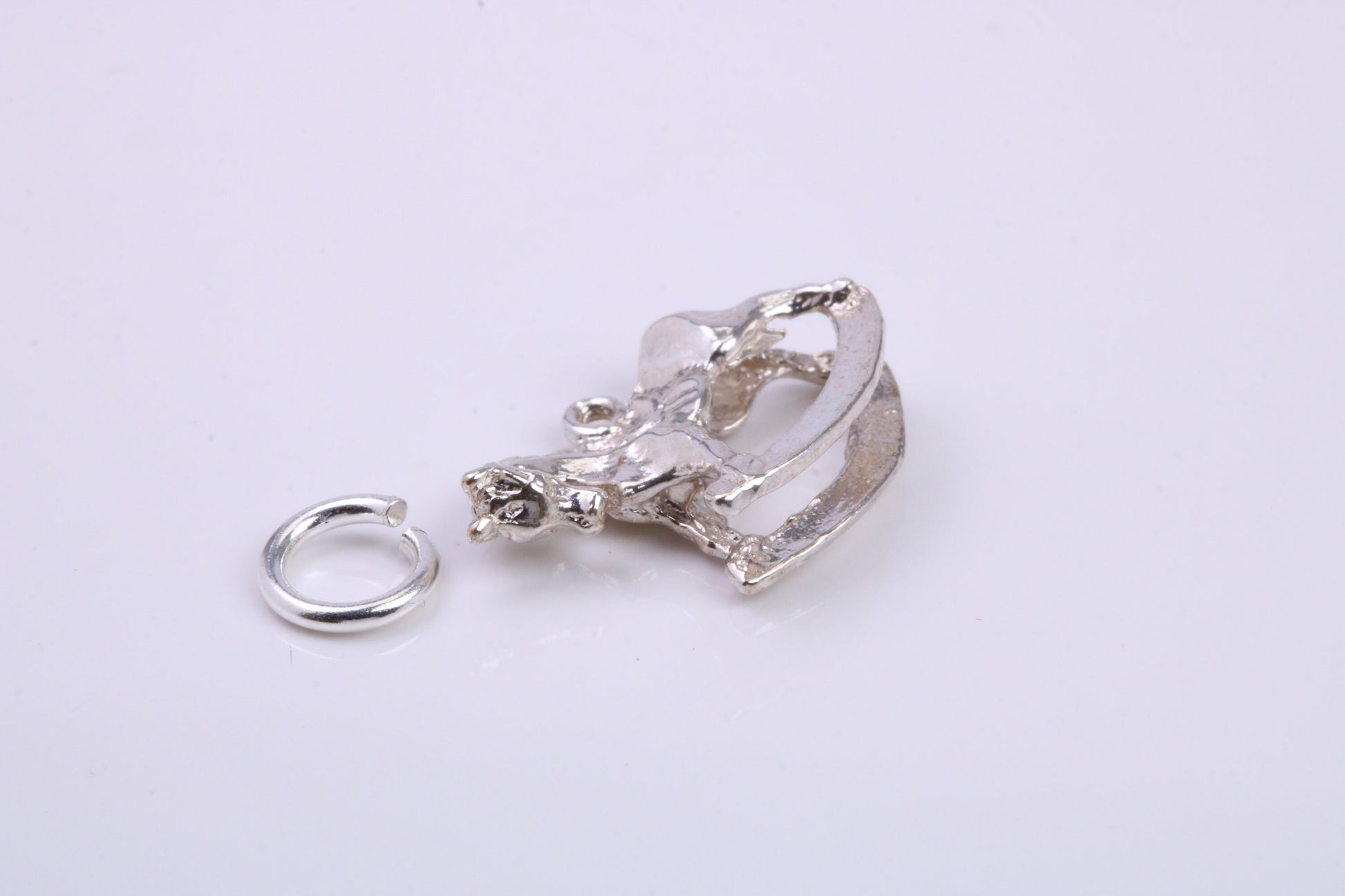 Rocking Horse Charm, Traditional Charm, Made from Solid 925 Grade Sterling Silver, Complete with Attachment Link