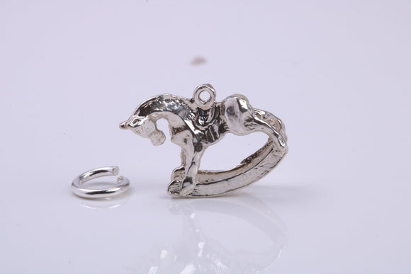 Rocking Horse Charm, Traditional Charm, Made from Solid 925 Grade Sterling Silver, Complete with Attachment Link