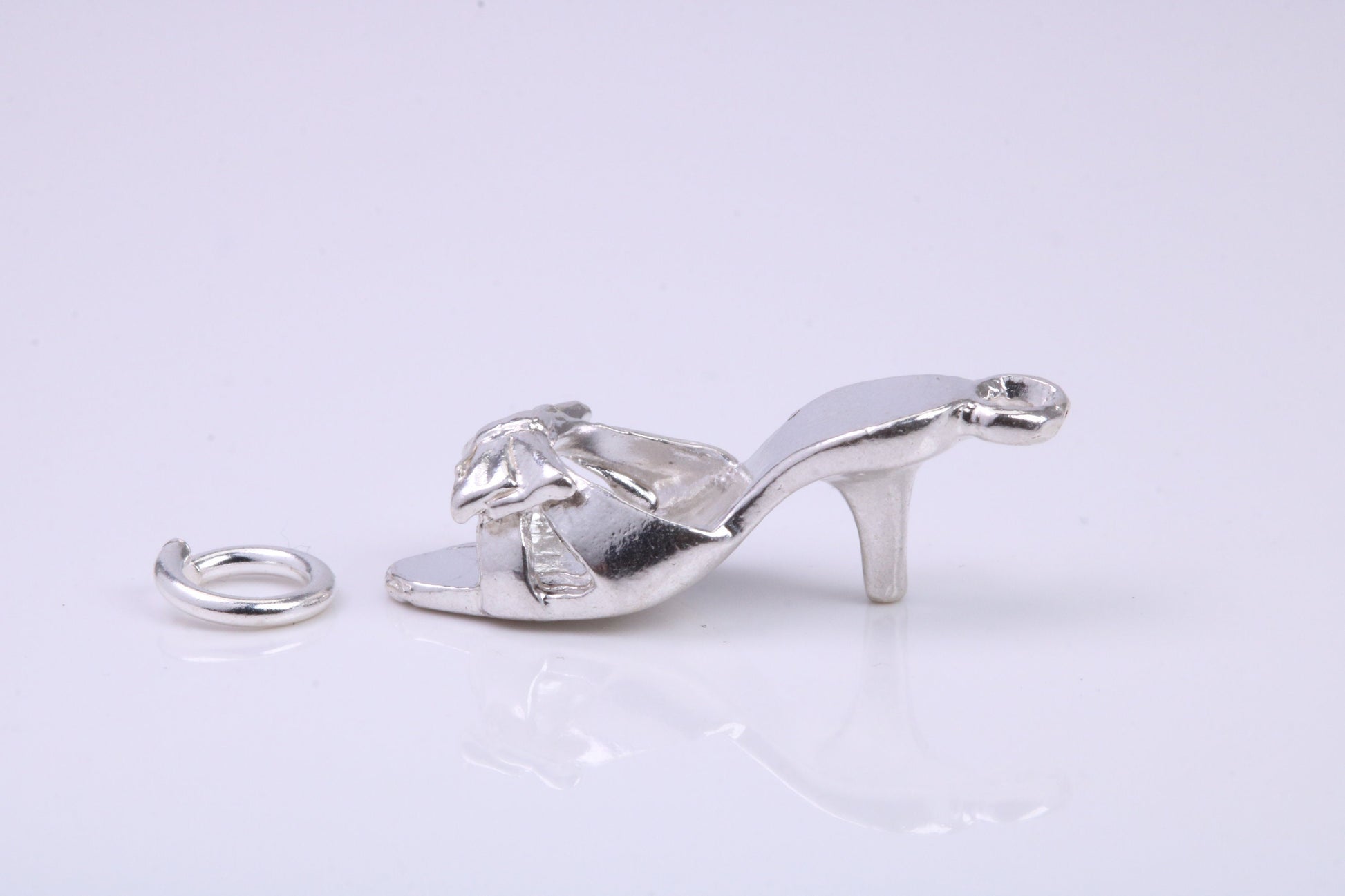 Stiletto Charm, Traditional Charm, Made from Solid 925 Grade Sterling Silver, Complete with Attachment Link