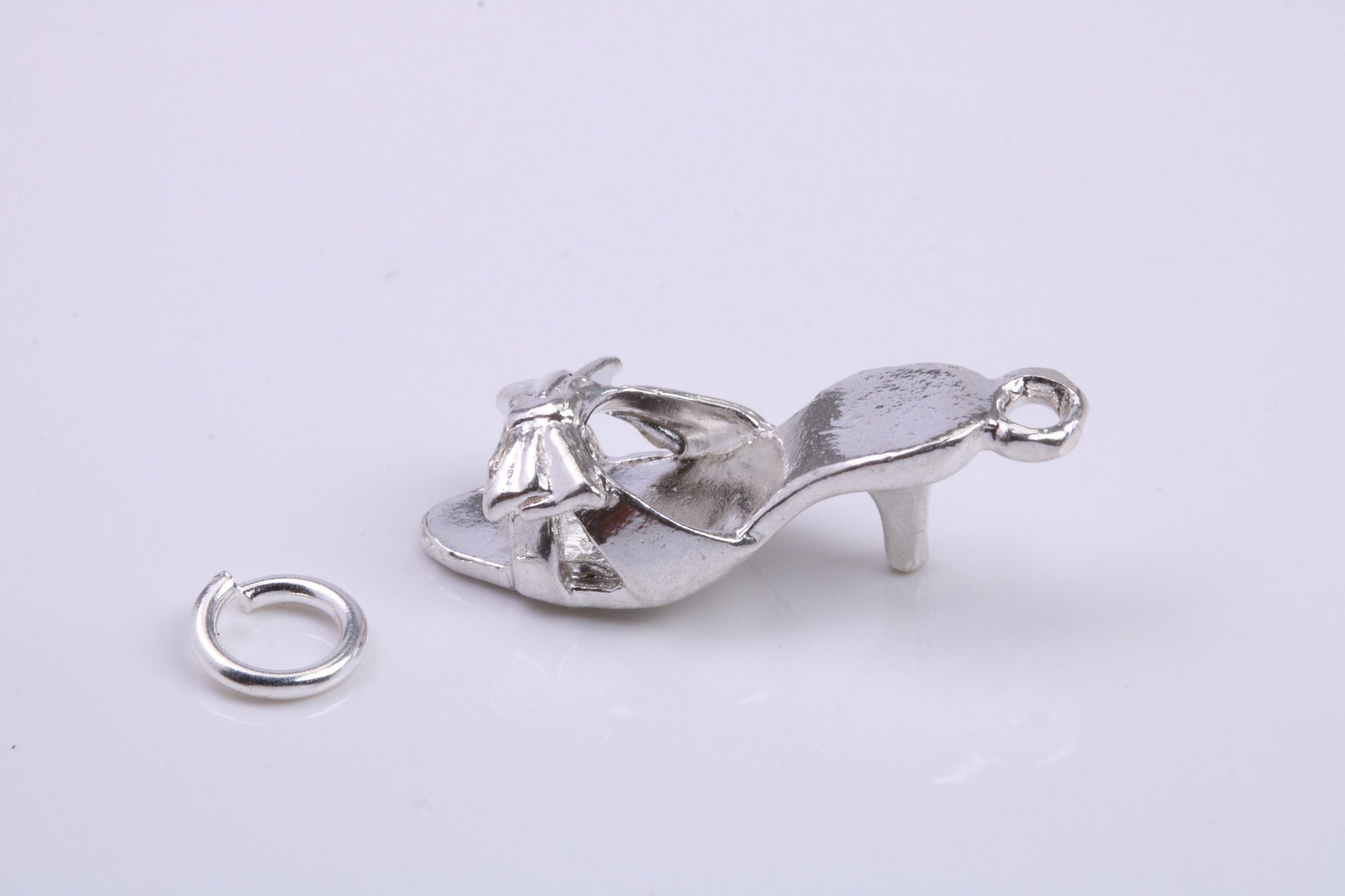 Stiletto Charm, Traditional Charm, Made from Solid 925 Grade Sterling Silver, Complete with Attachment Link