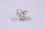 Dragon Charm, Traditional Charm, Made from Solid 925 Grade Sterling Silver, Complete with Attachment Link