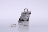 Winning Lottery Ticket Charm, Traditional Charm, Made from Solid 925 Grade Sterling Silver, Complete with Attachment Link