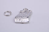 Winning Lottery Ticket Charm, Traditional Charm, Made from Solid 925 Grade Sterling Silver, Complete with Attachment Link