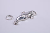 Manatee Charm, Made from Solid Cast Silver, Complete with Attachment Link