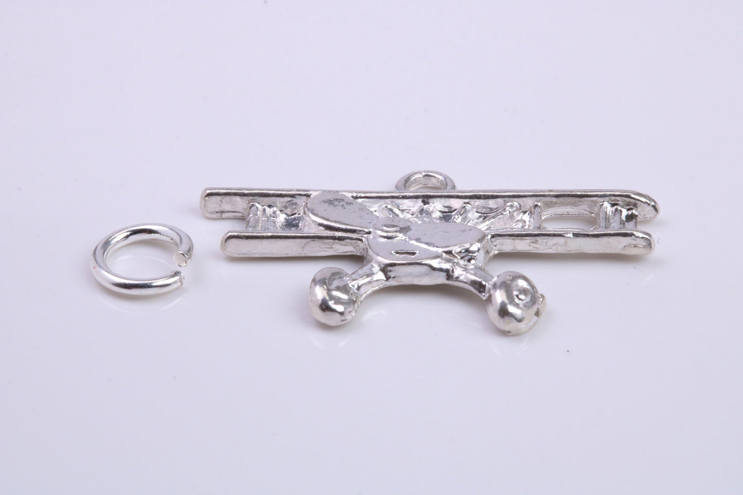 Airplane Charm, Traditional Charm, Made from Solid 925 Grade Sterling Silver, Complete with Attachment Link