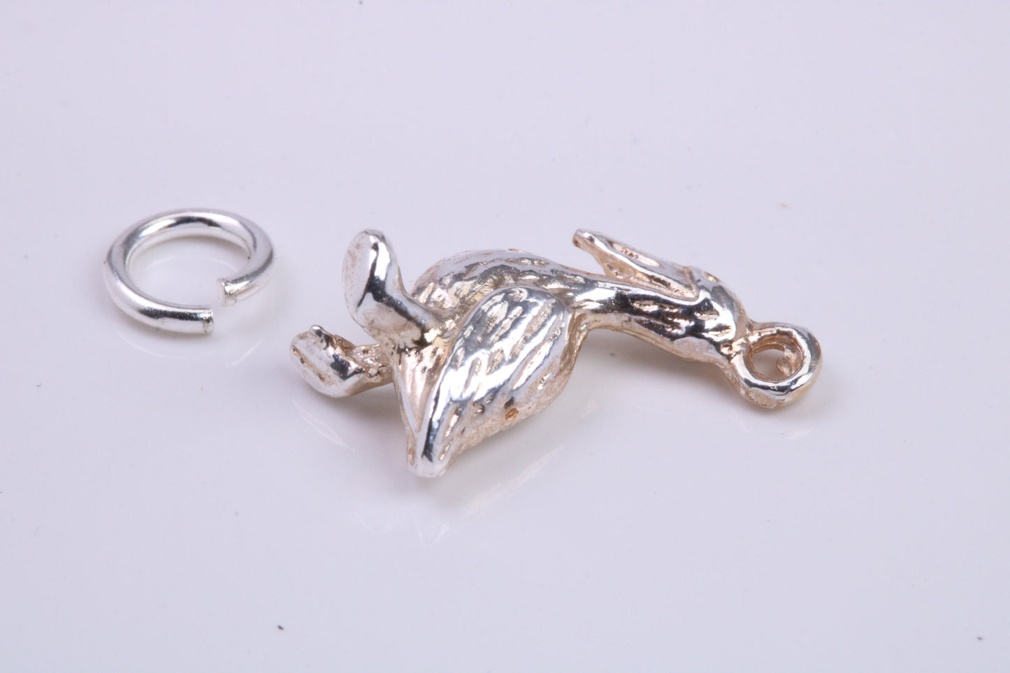 Pelican Charm, Traditional Charm, Made from Solid 925 Grade Sterling Silver, Complete with Attachment Link