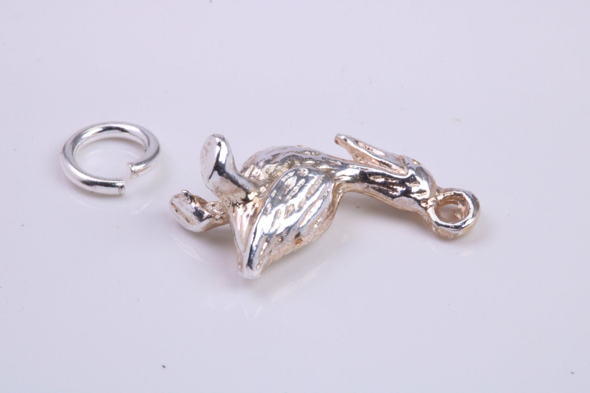 Pelican Charm, Traditional Charm, Made from Solid 925 Grade Sterling Silver, Complete with Attachment Link