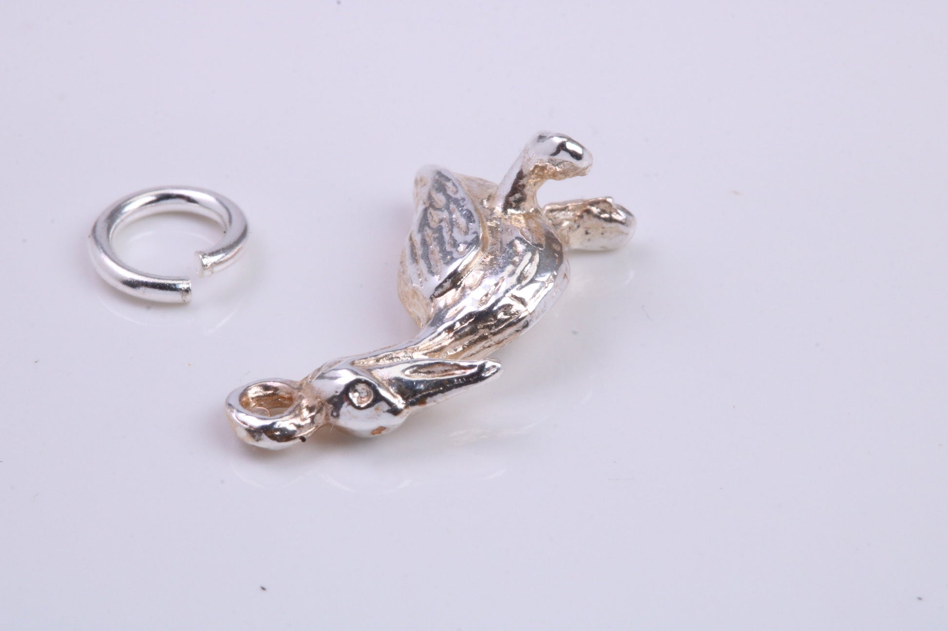 Pelican Charm, Traditional Charm, Made from Solid 925 Grade Sterling Silver, Complete with Attachment Link