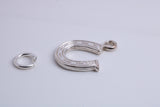 Horse Shoe Charm, Traditional Charm, Made from Solid 925 Grade Sterling Silver, Complete with Attachment Link