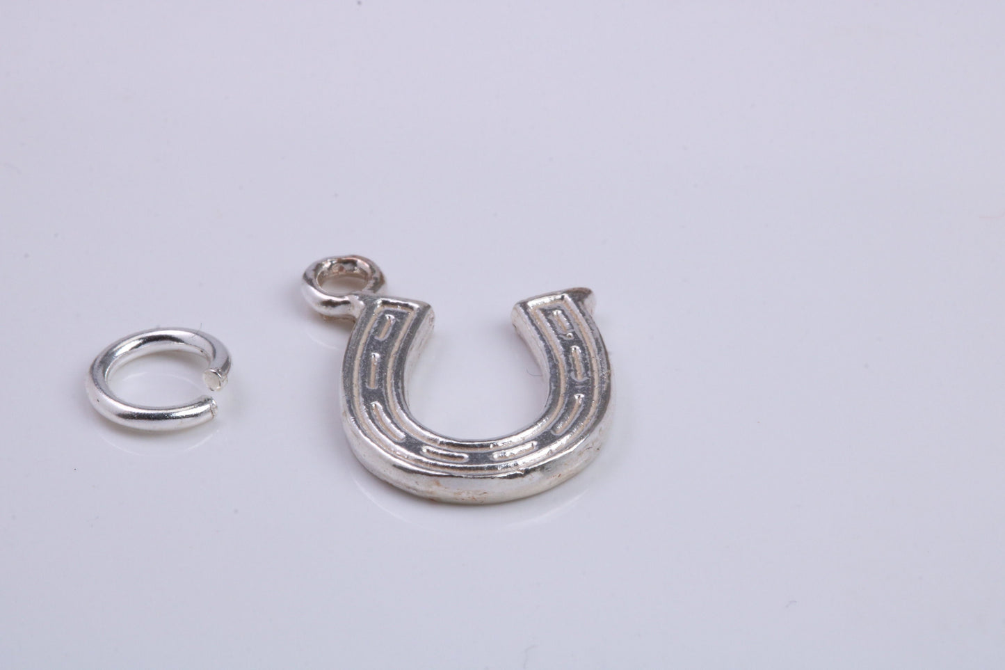 Horse Shoe Charm, Traditional Charm, Made from Solid 925 Grade Sterling Silver, Complete with Attachment Link