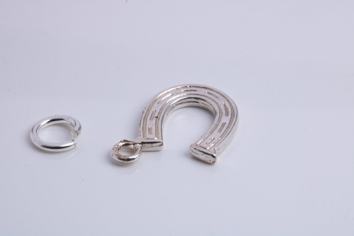 Horse Shoe Charm, Traditional Charm, Made from Solid 925 Grade Sterling Silver, Complete with Attachment Link