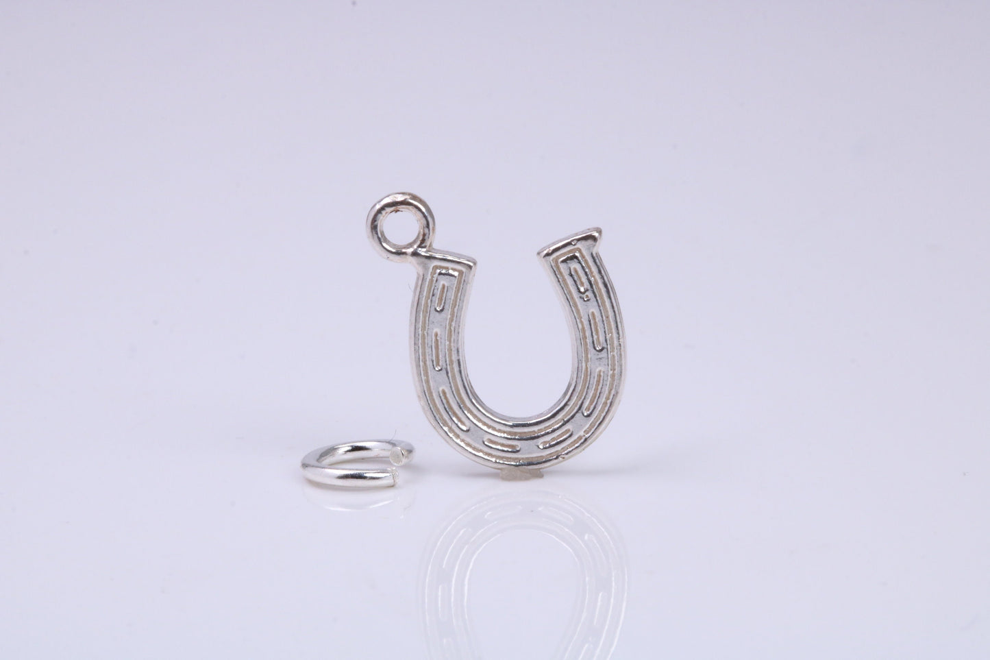 Horse Shoe Charm, Traditional Charm, Made from Solid 925 Grade Sterling Silver, Complete with Attachment Link