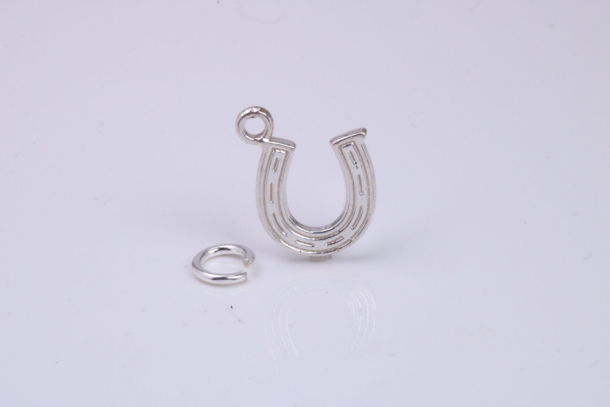 Horse Shoe Charm, Traditional Charm, Made from Solid 925 Grade Sterling Silver, Complete with Attachment Link