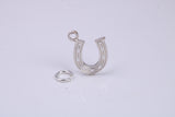 Horse Shoe Charm, Traditional Charm, Made from Solid 925 Grade Sterling Silver, Complete with Attachment Link