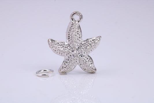 Star Fish Charm, Traditional Charm, Made from Solid 925 Grade Sterling Silver, Complete with Attachment Link