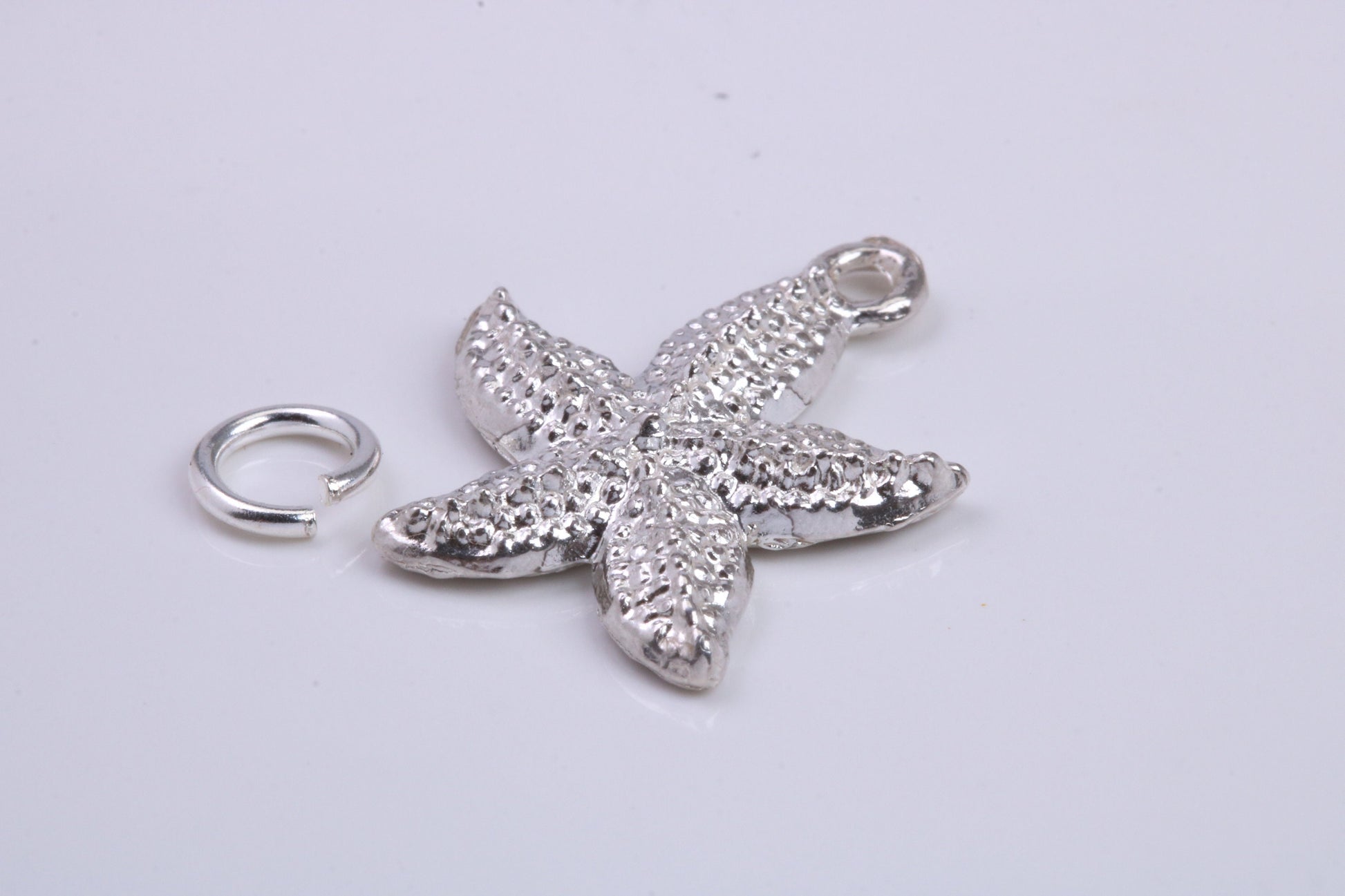 Star Fish Charm, Traditional Charm, Made from Solid 925 Grade Sterling Silver, Complete with Attachment Link