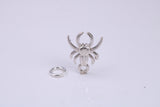 Spider Charm, Traditional Charm, Made from Solid 925 Grade Sterling Silver, Complete with Attachment Link