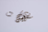 Spider Charm, Traditional Charm, Made from Solid 925 Grade Sterling Silver, Complete with Attachment Link
