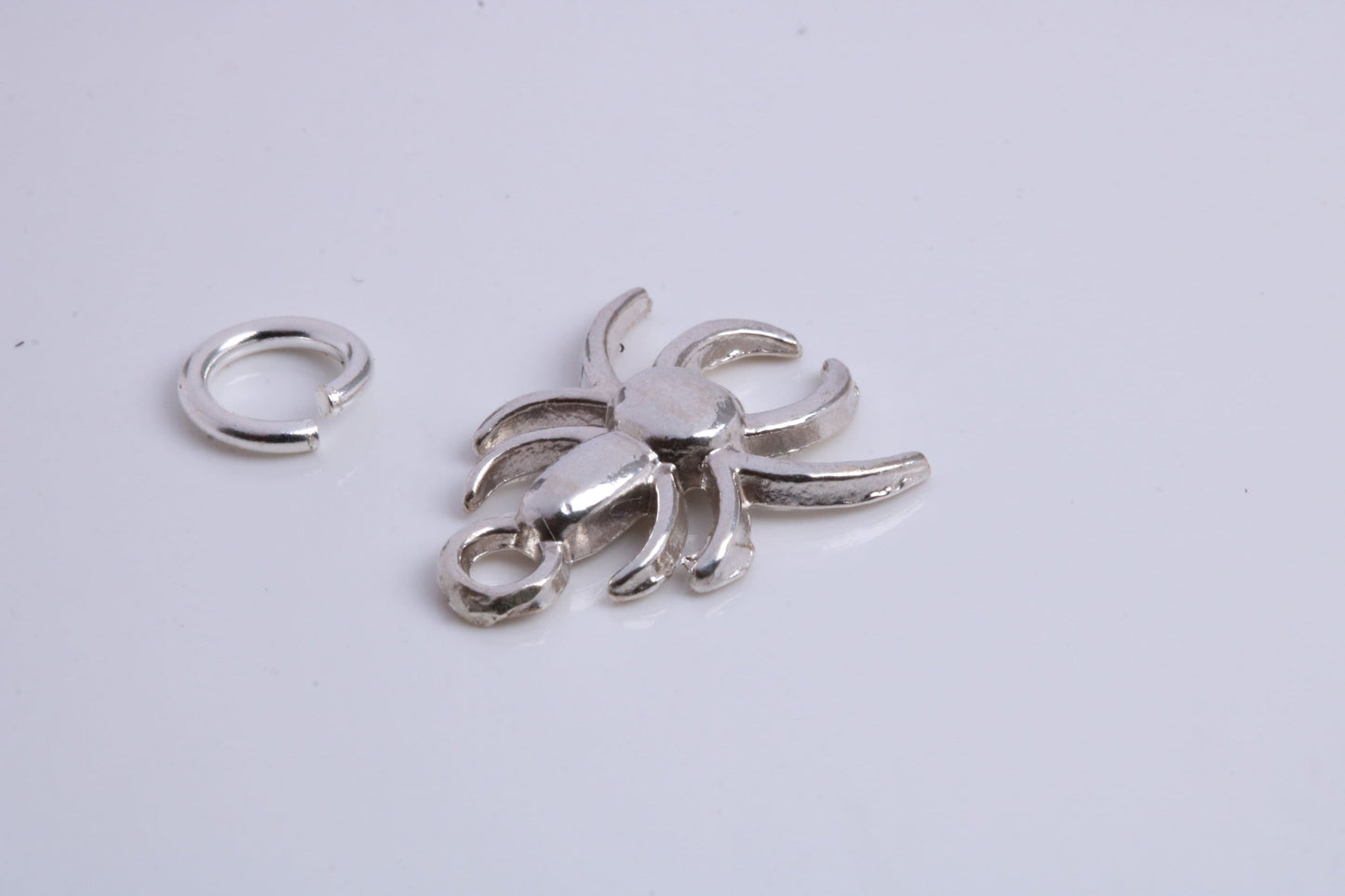 Spider Charm, Traditional Charm, Made from Solid 925 Grade Sterling Silver, Complete with Attachment Link