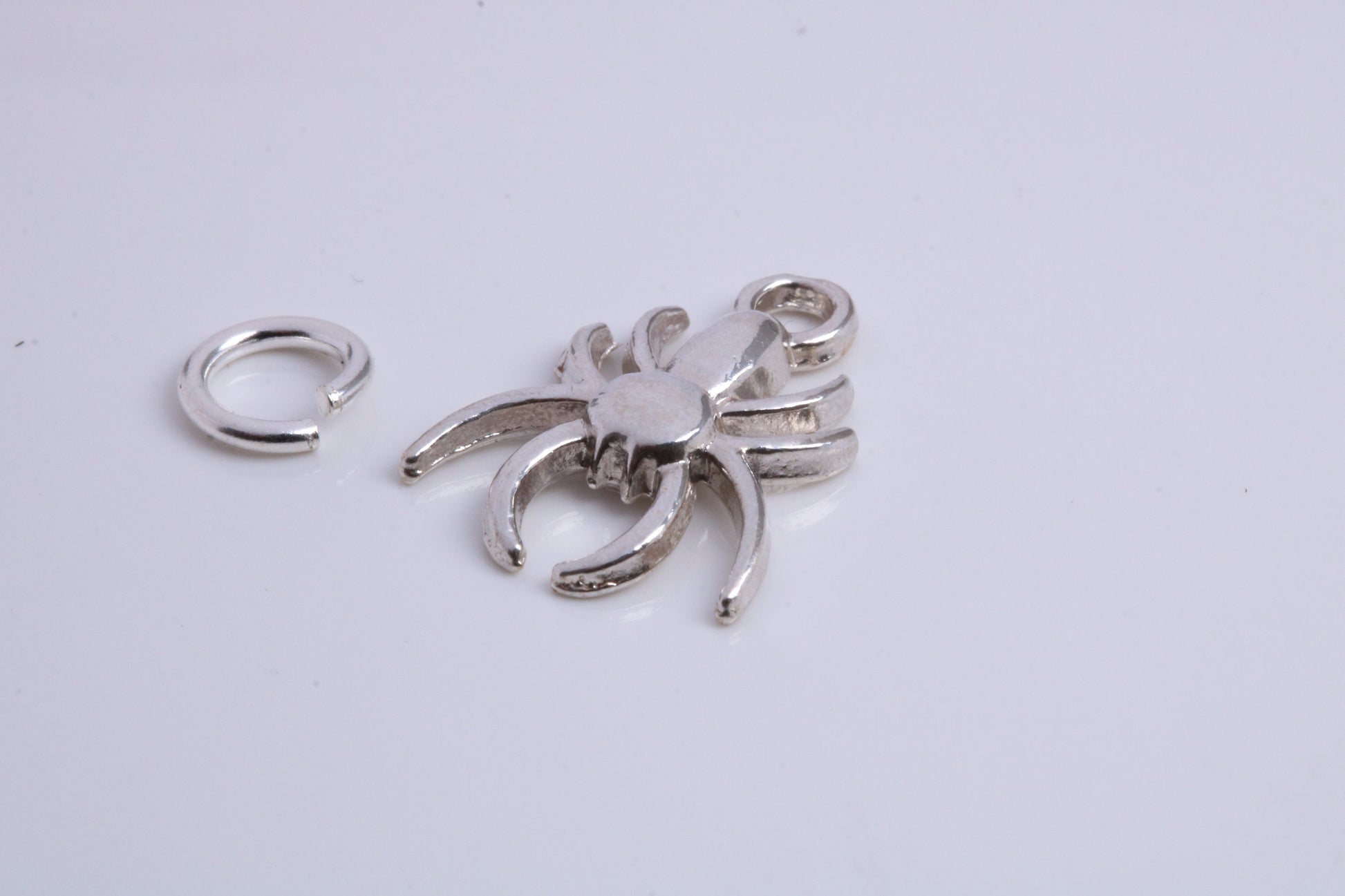 Spider Charm, Traditional Charm, Made from Solid 925 Grade Sterling Silver, Complete with Attachment Link