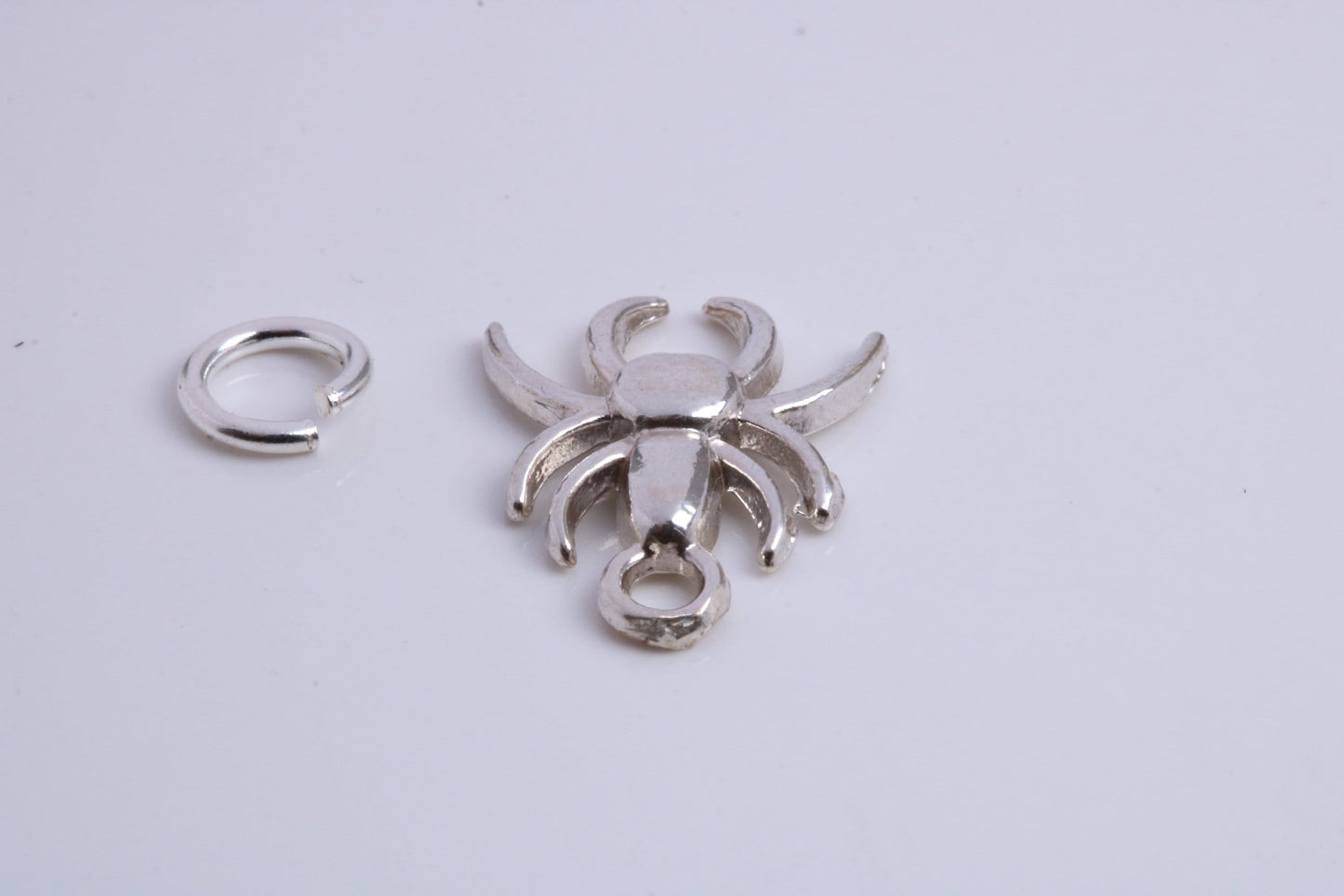 Spider Charm, Traditional Charm, Made from Solid 925 Grade Sterling Silver, Complete with Attachment Link