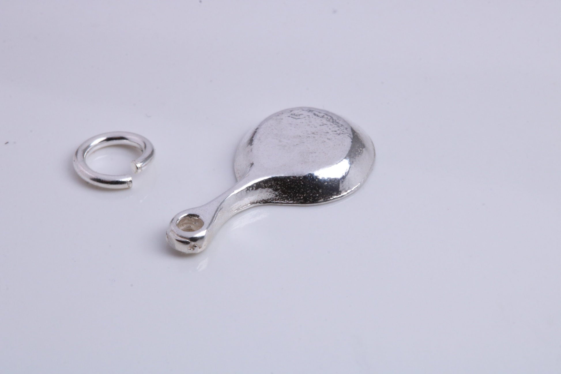 Frying Pan Charm, Traditional Charm, Made from Solid 925 Grade Sterling Silver, Complete with Attachment Link