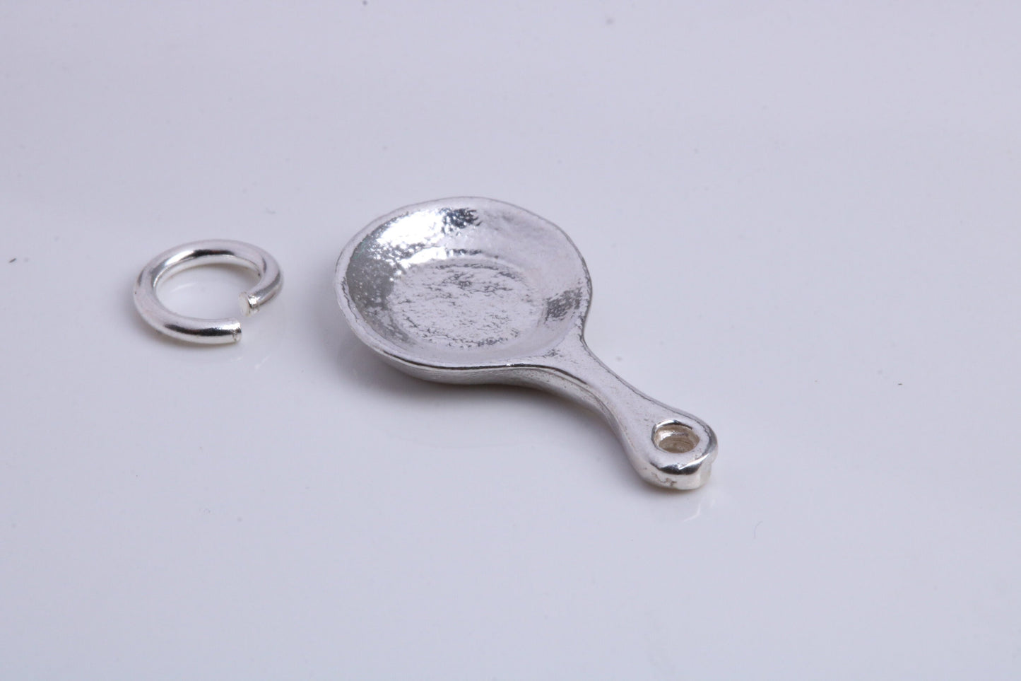 Frying Pan Charm, Traditional Charm, Made from Solid 925 Grade Sterling Silver, Complete with Attachment Link