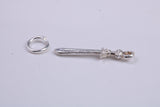 Sword Charm, Traditional Charm, Made from Solid 925 Grade Sterling Silver, Complete with Attachment Link