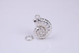 Sea Shell Charm, Traditional Charm, Made from Solid 925 Grade Sterling Silver, Complete with Attachment Link