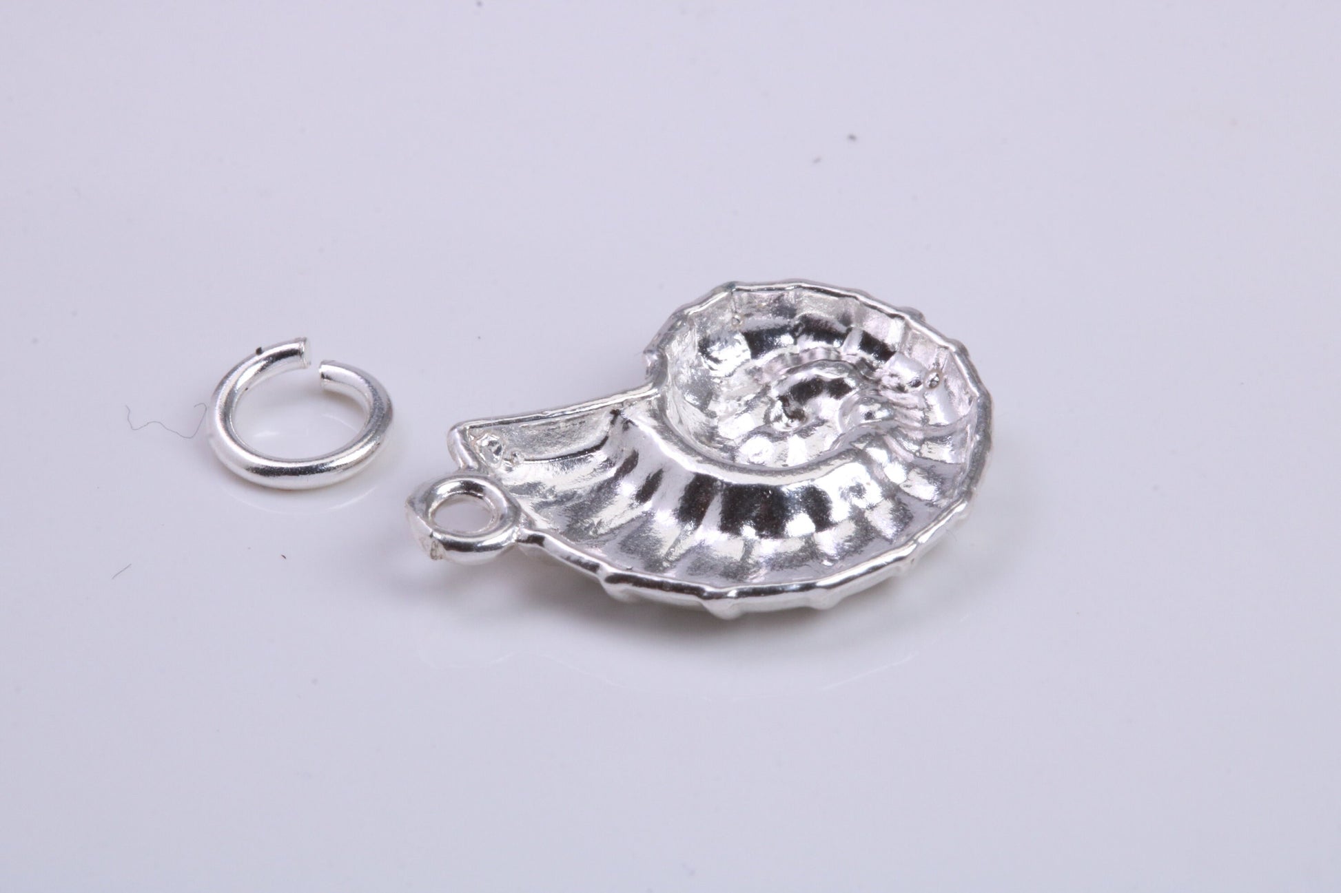 Sea Shell Charm, Traditional Charm, Made from Solid 925 Grade Sterling Silver, Complete with Attachment Link