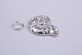 Sea Shell Charm, Traditional Charm, Made from Solid 925 Grade Sterling Silver, Complete with Attachment Link