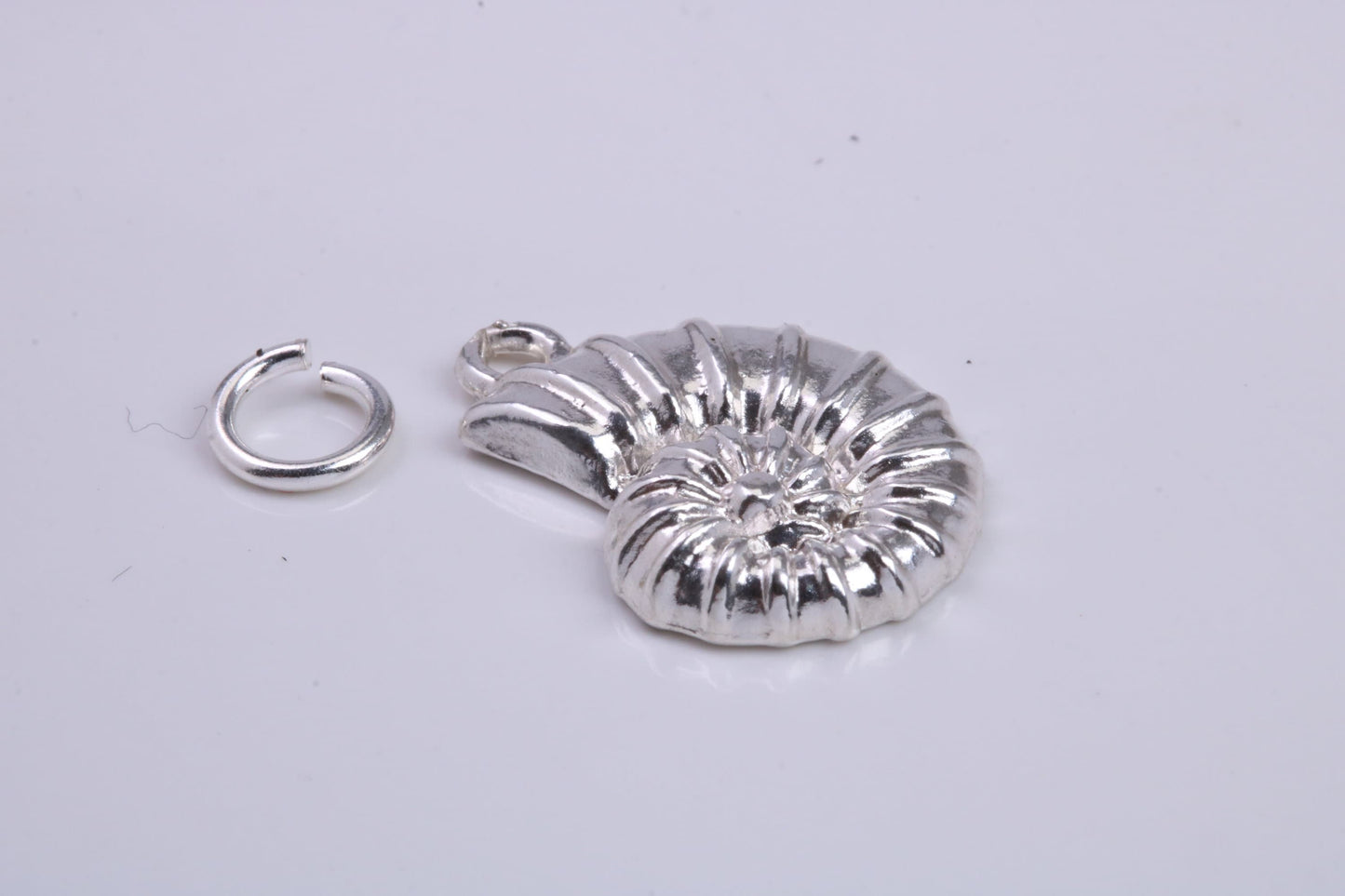 Sea Shell Charm, Traditional Charm, Made from Solid 925 Grade Sterling Silver, Complete with Attachment Link