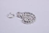 Sea Shell Charm, Traditional Charm, Made from Solid 925 Grade Sterling Silver, Complete with Attachment Link