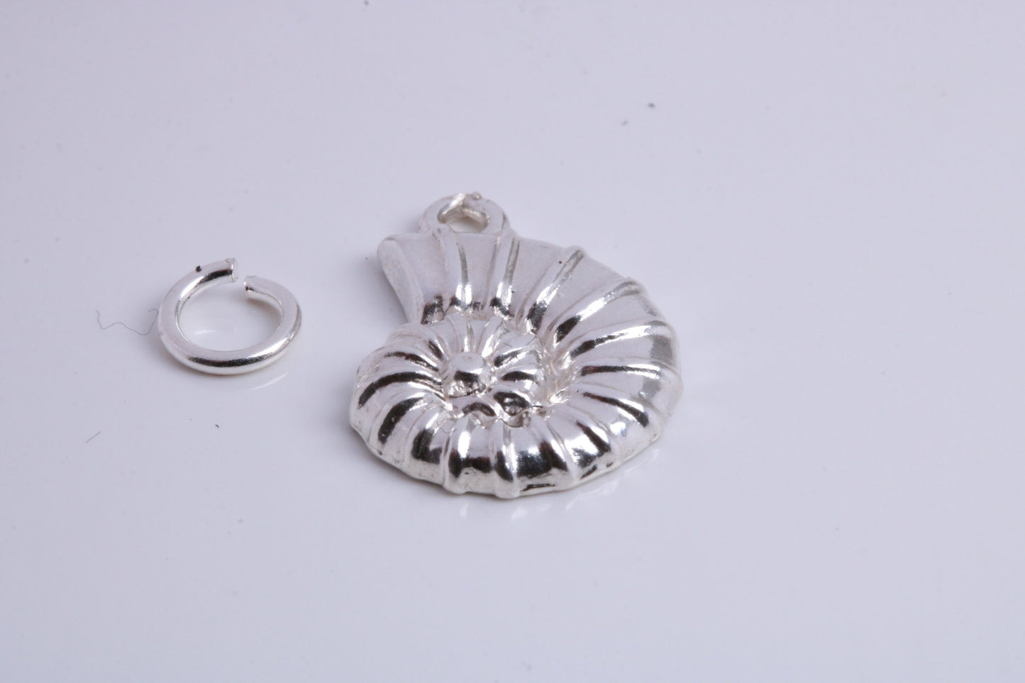 Sea Shell Charm, Traditional Charm, Made from Solid 925 Grade Sterling Silver, Complete with Attachment Link