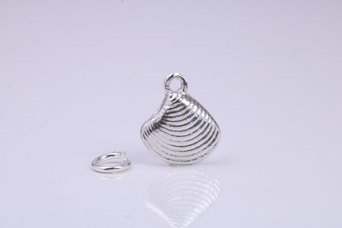 Sea Shell Charm, Traditional Charm, Made from Solid 925 Grade Sterling Silver, Complete with Attachment Link