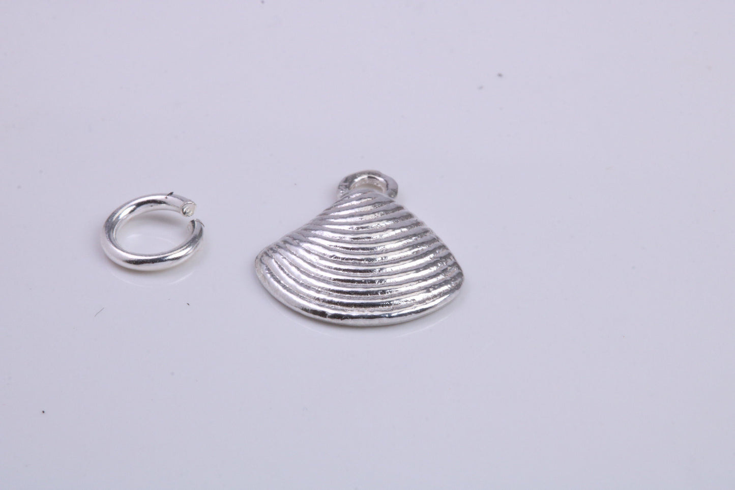 Sea Shell Charm, Traditional Charm, Made from Solid 925 Grade Sterling Silver, Complete with Attachment Link