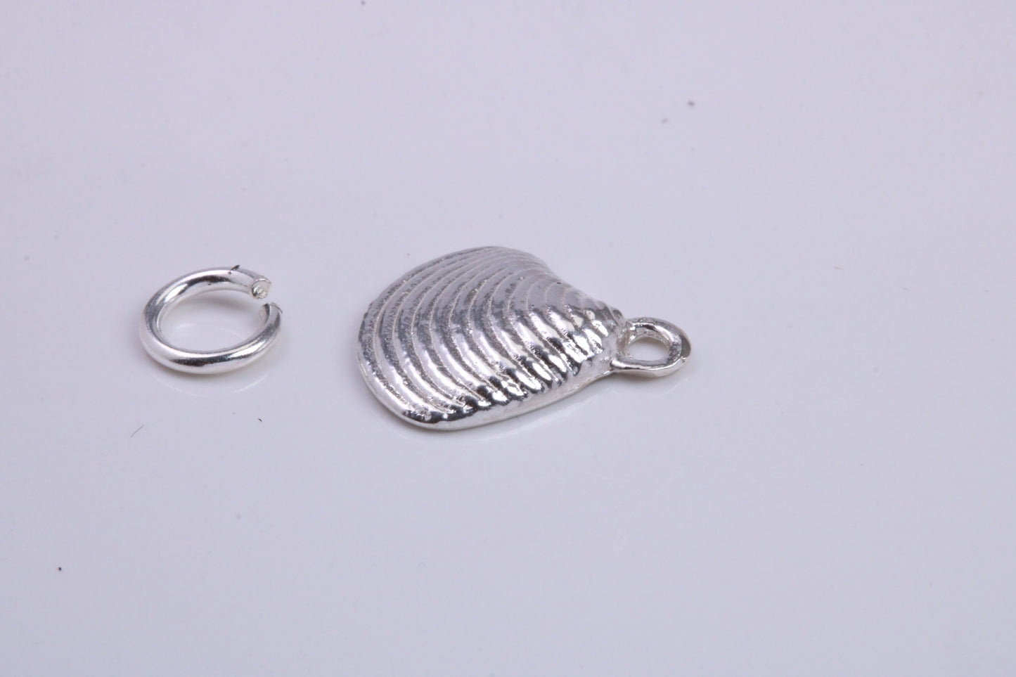 Sea Shell Charm, Traditional Charm, Made from Solid 925 Grade Sterling Silver, Complete with Attachment Link