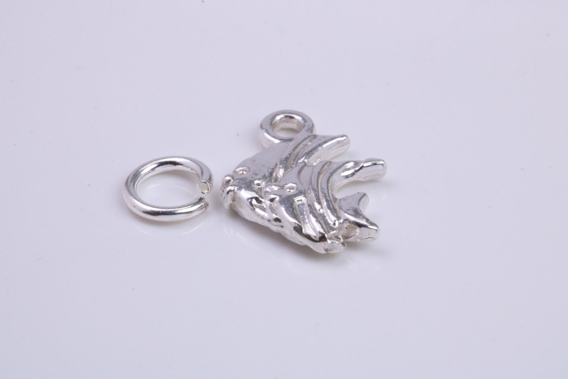 Angel Fish Charm, Traditional Charm, Made from Solid 925 Grade Sterling Silver, Complete with Attachment Link