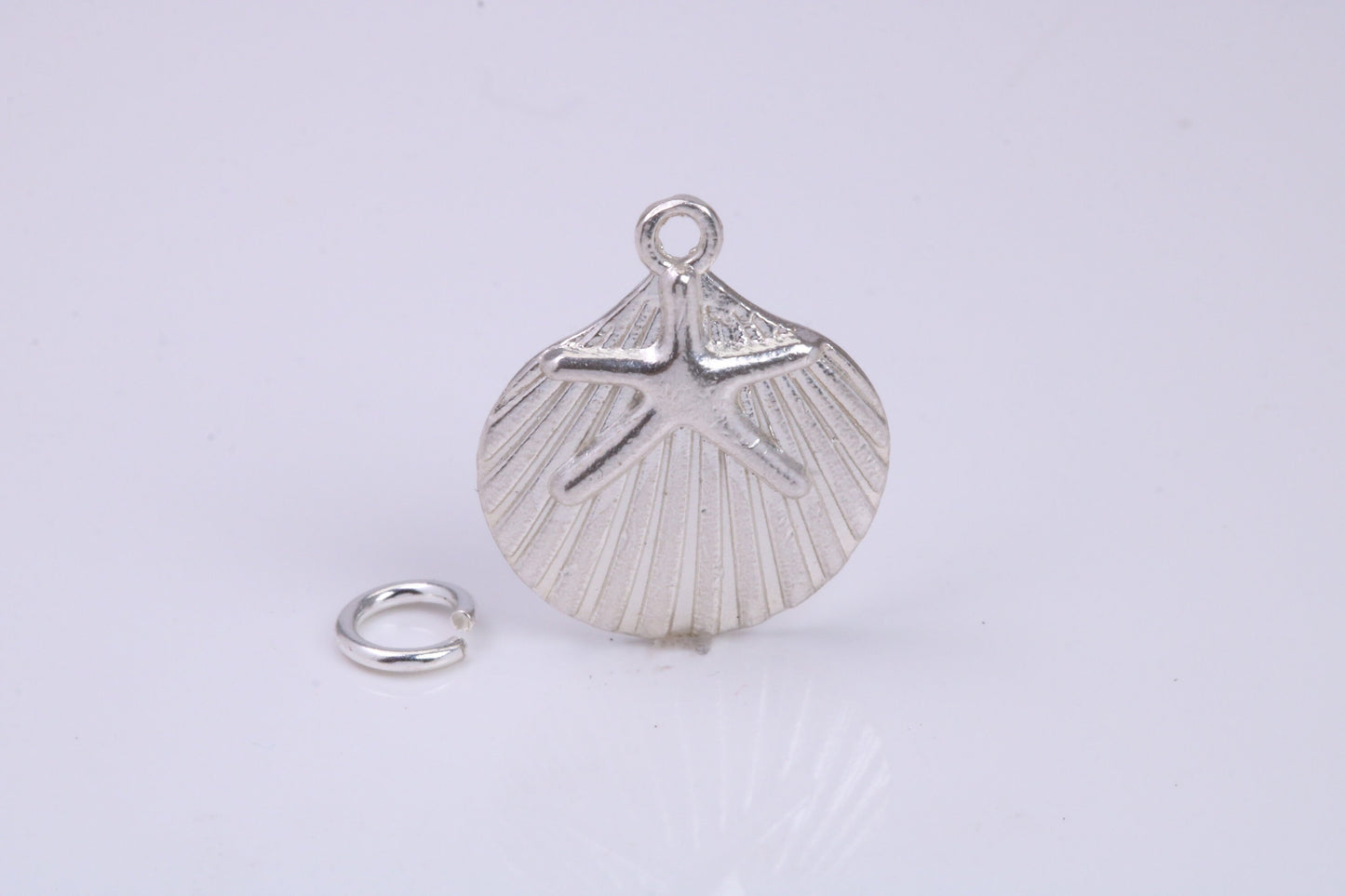 Sea Shell Charm, Traditional Charm, Made from Solid 925 Grade Sterling Silver, Complete with Attachment Link