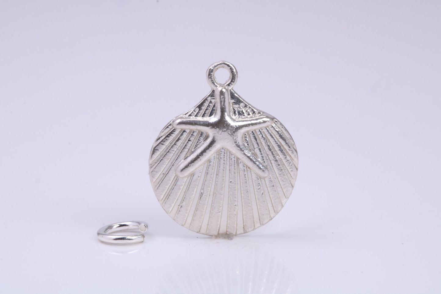 Sea Shell Charm, Traditional Charm, Made from Solid 925 Grade Sterling Silver, Complete with Attachment Link