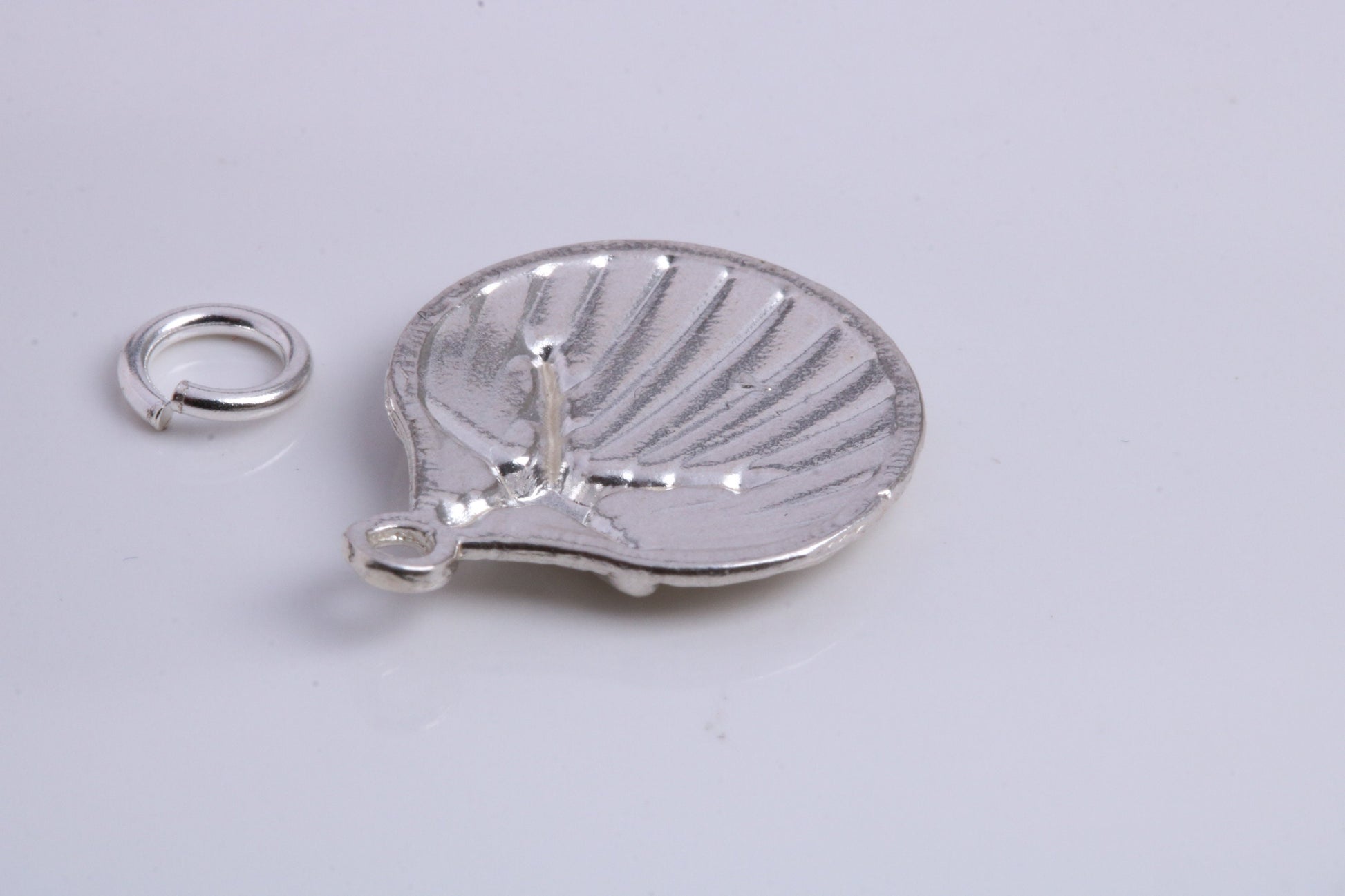 Sea Shell Charm, Traditional Charm, Made from Solid 925 Grade Sterling Silver, Complete with Attachment Link