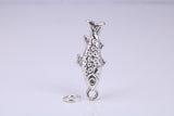 Fish Charm, Traditional Charm, Made from Solid 925 Grade Sterling Silver, Complete with Attachment Link