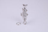 Fish Charm, Traditional Charm, Made from Solid 925 Grade Sterling Silver, Complete with Attachment Link