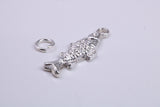Fish Charm, Traditional Charm, Made from Solid 925 Grade Sterling Silver, Complete with Attachment Link