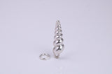 Sea Shell Charm, Traditional Charm, Made from Solid 925 Grade Sterling Silver, Complete with Attachment Link