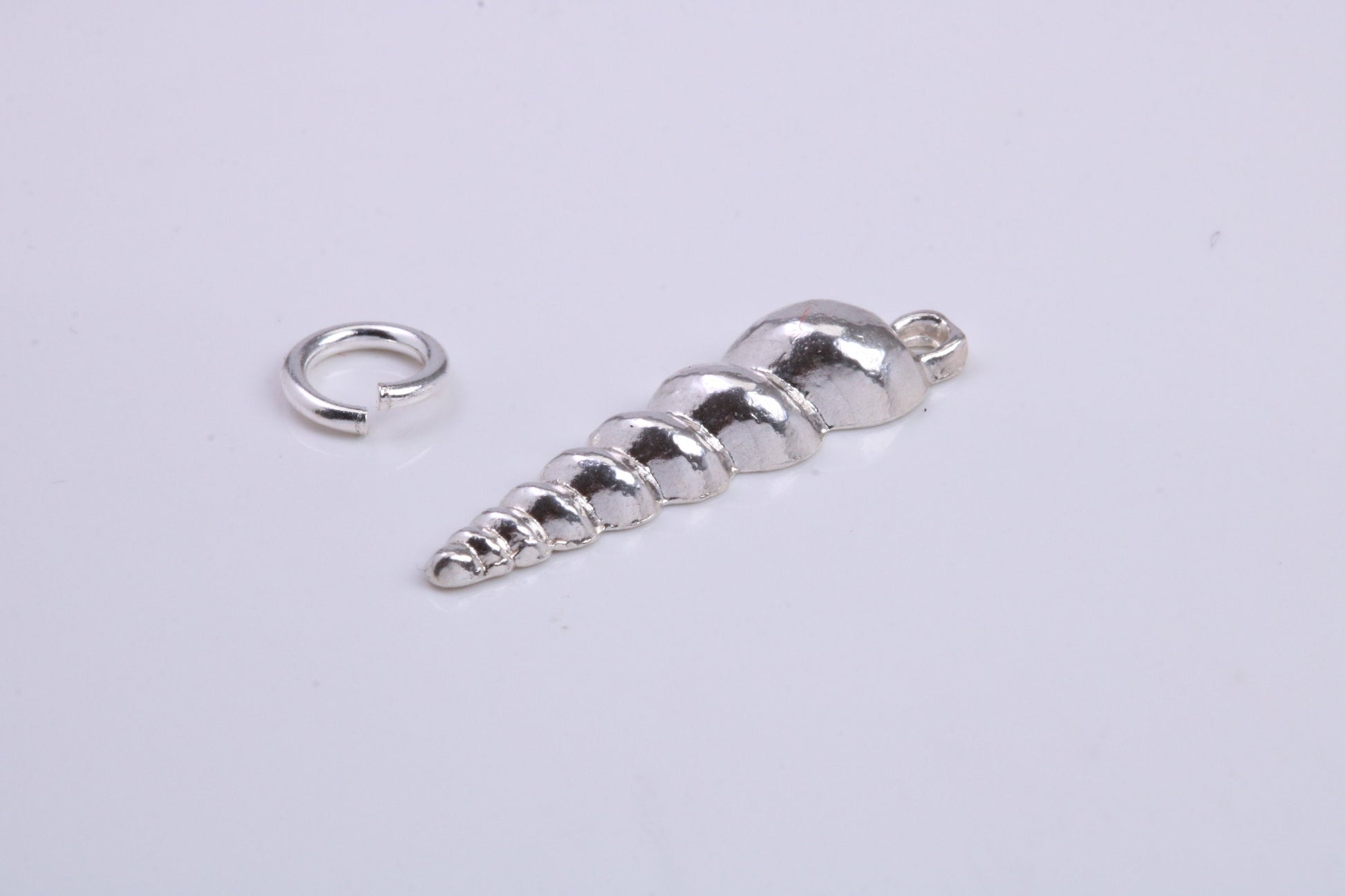 Sea Shell Charm, Traditional Charm, Made from Solid 925 Grade Sterling Silver, Complete with Attachment Link