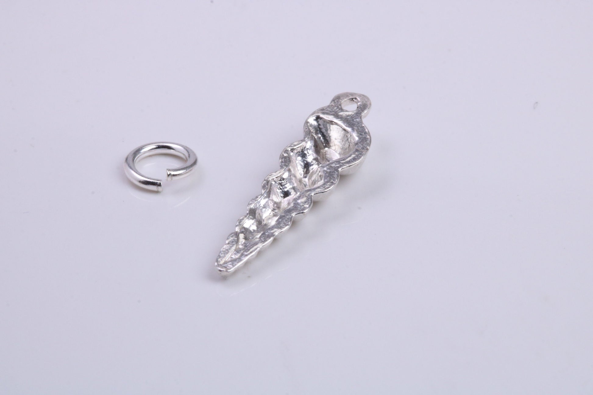 Sea Shell Charm, Traditional Charm, Made from Solid 925 Grade Sterling Silver, Complete with Attachment Link