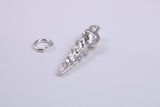 Sea Shell Charm, Traditional Charm, Made from Solid 925 Grade Sterling Silver, Complete with Attachment Link