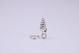 Sea Shell Charm, Traditional Charm, Made from Solid 925 Grade Sterling Silver, Complete with Attachment Link