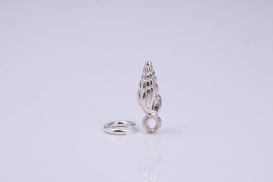 Sea Shell Charm, Traditional Charm, Made from Solid 925 Grade Sterling Silver, Complete with Attachment Link